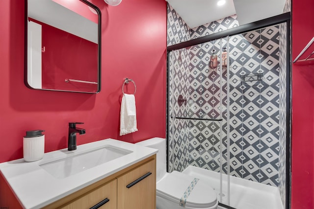 129 Seaside, Atlantic City, NJ 08401 - full bath with a shower stall, toilet, and vanity