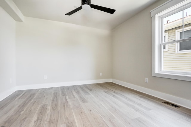 5513 W Ave Fl 1St, Ocean City, NJ 08226 - spare room with a ceiling fan, baseboards, visible vents, and wood finished floors