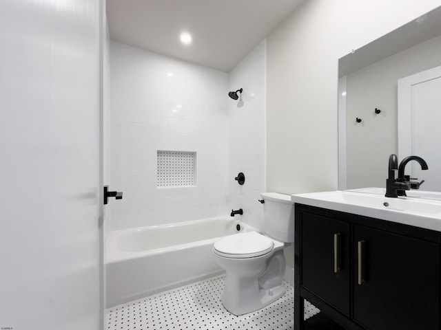 5513 W Ave Fl 1St, Ocean City, NJ 08226 - full bathroom featuring vanity, tile patterned floors, shower / bath combination, and toilet