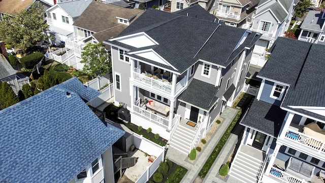 aerial view with a residential view