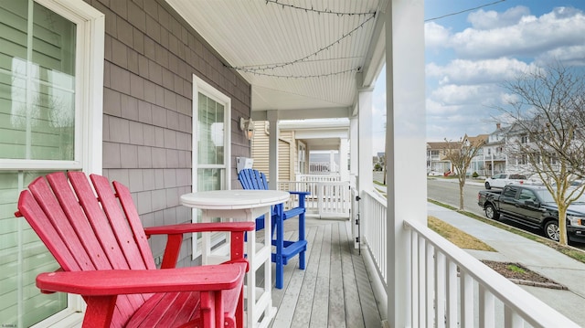 deck featuring covered porch