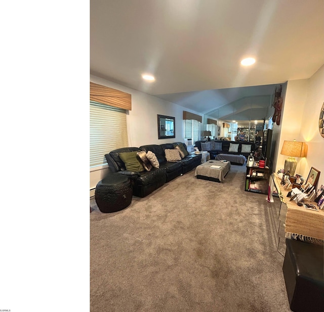 306 W Revere Ave, Northfield, NJ 08225 - living room featuring carpet, recessed lighting, and baseboard heating