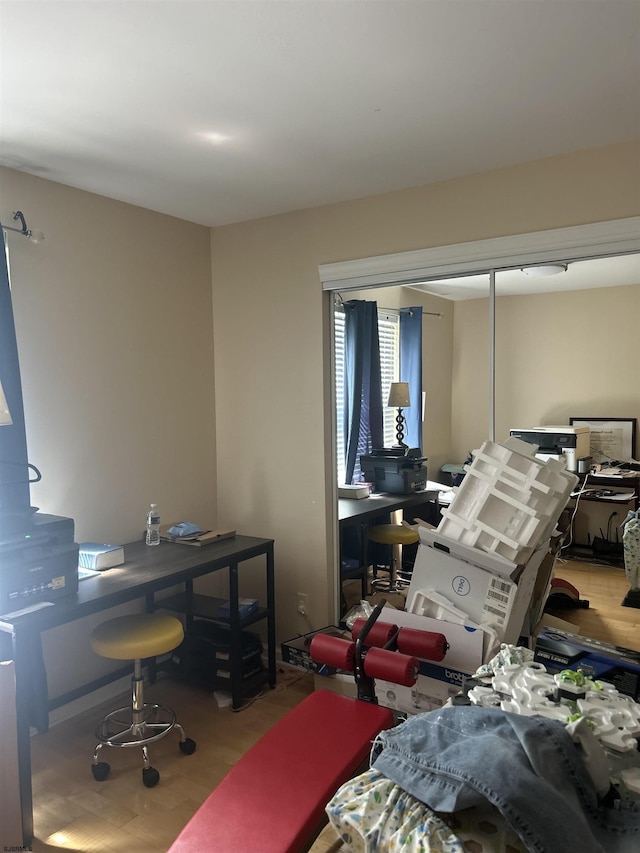 bedroom featuring wood finished floors