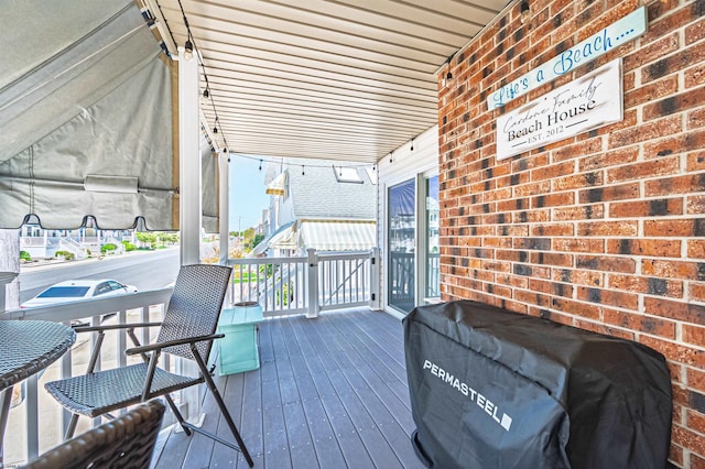 deck featuring area for grilling