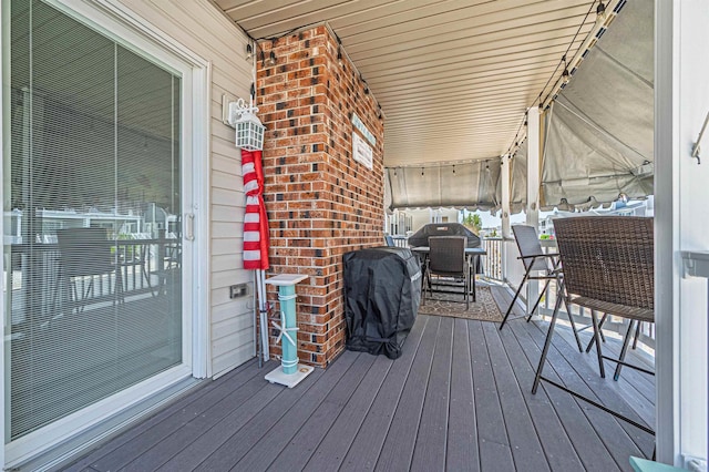 deck with a porch