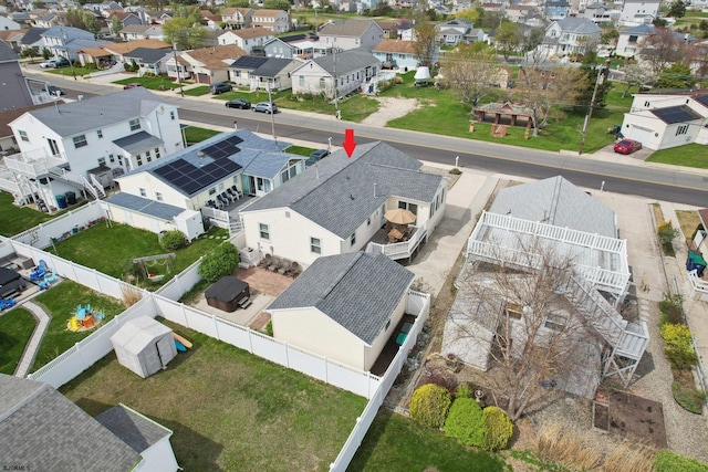 bird's eye view with a residential view