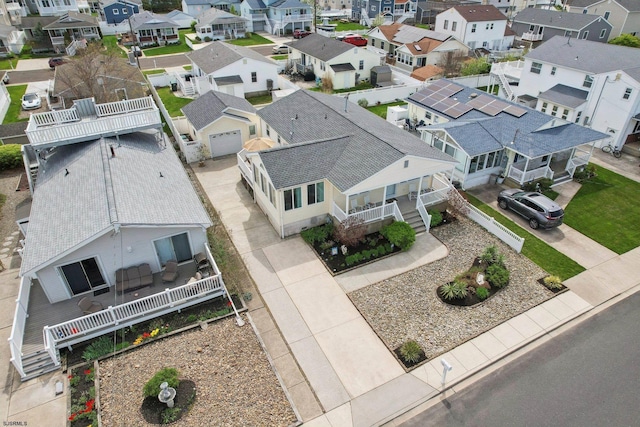 aerial view with a residential view