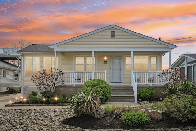 bungalow featuring a porch