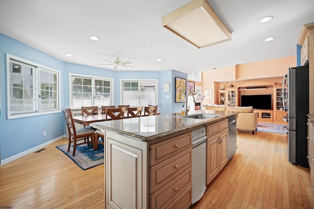 104 Van Sant Ave, Linwood, NJ 08221 - kitchen with a sink, light wood-style flooring, and stainless steel appliances