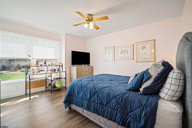 104 Van Sant Ave, Linwood, NJ 08221 - bedroom with baseboards, ceiling fan, and wood finished floors
