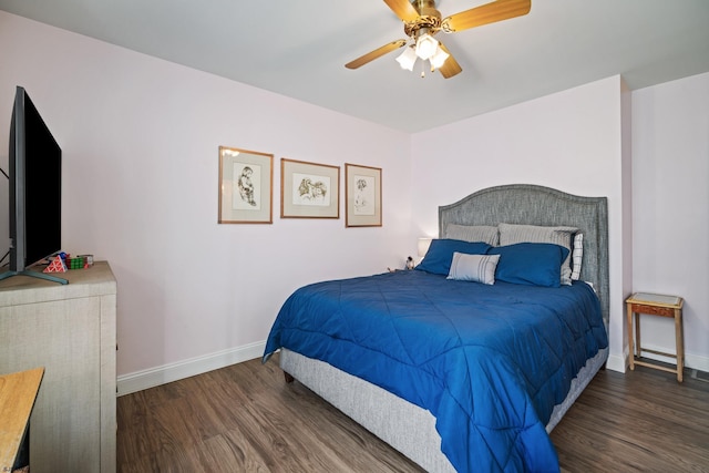 104 Van Sant Ave, Linwood, NJ 08221 - bedroom with baseboards, a ceiling fan, and wood finished floors