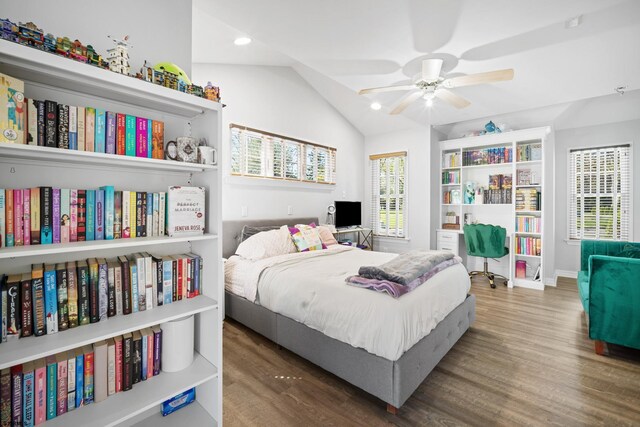 104 Van Sant Ave, Linwood, NJ 08221 - bedroom featuring recessed lighting, vaulted ceiling, multiple windows, and wood finished floors