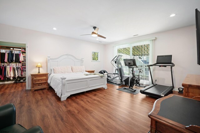 104 Van Sant Ave, Linwood, NJ 08221 - bedroom featuring a closet, a ceiling fan, wood finished floors, and a spacious closet