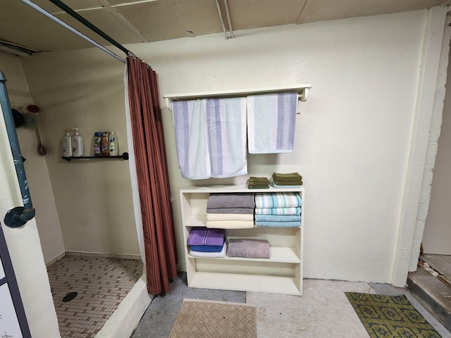 full bathroom with a shower stall
