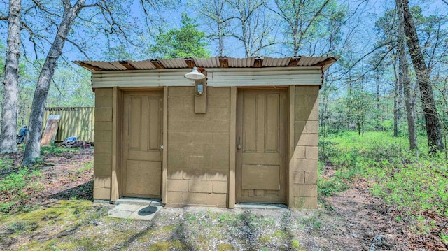 view of shed