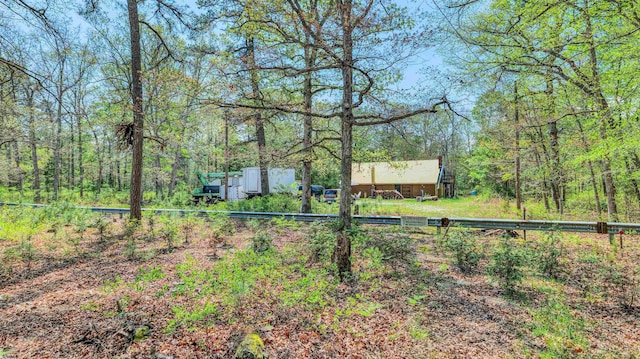 view of yard featuring a view of trees