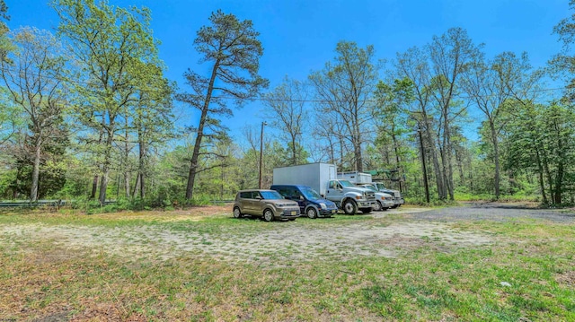 view of yard featuring a view of trees