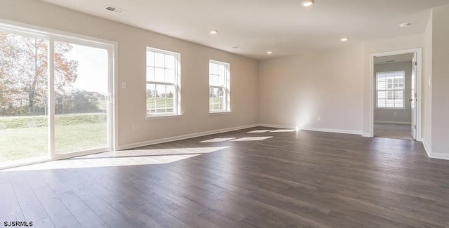 122 Hilton Ct, Egg Harbor Township, NJ 08234 - unfurnished room featuring baseboards, dark wood-type flooring, and recessed lighting