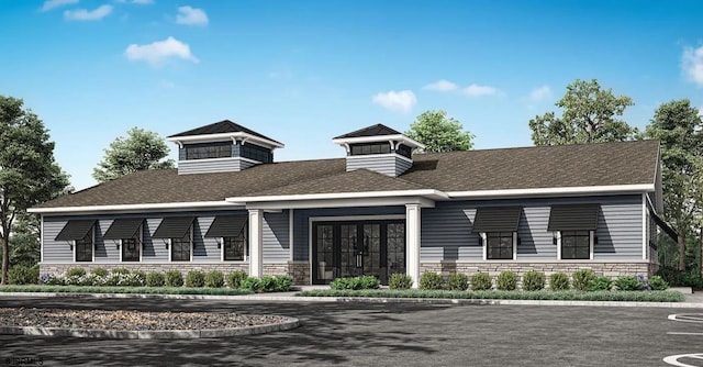 122 Hilton Ct, Egg Harbor Township, NJ 08234 - view of front facade with stone siding and french doors