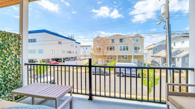 balcony with a residential view