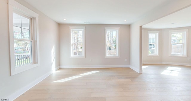 933 Oak Grv, Linwood, NJ 08221 - empty room with baseboards, recessed lighting, and light wood finished floors