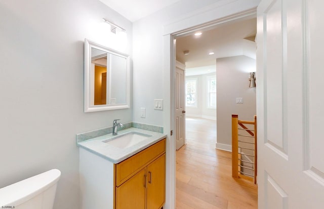 933 Oak Grv, Linwood, NJ 08221 - half bath with recessed lighting, wood finished floors, toilet, and vanity