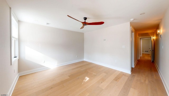 933 Oak Grv, Linwood, NJ 08221 - unfurnished room featuring light wood-type flooring, baseboards, ceiling fan, and visible vents