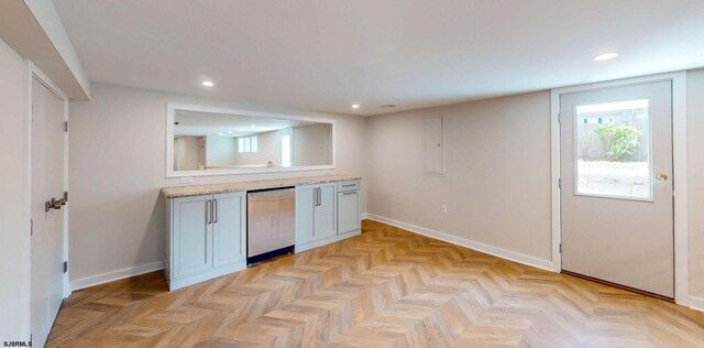 933 Oak Grv, Linwood, NJ 08221 - kitchen featuring light countertops, recessed lighting, baseboards, and dishwasher