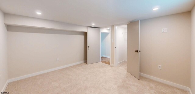 933 Oak Grv, Linwood, NJ 08221 - finished below grade area featuring baseboards, light carpet, and recessed lighting
