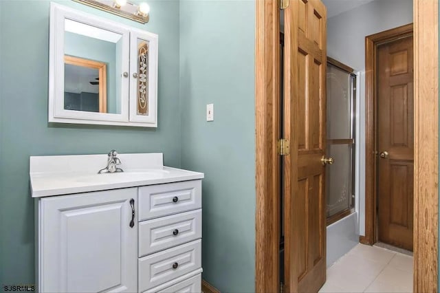 7 Staples Ct, Beesleys Point, NJ 08223 - bathroom featuring vanity, bathtub / shower combination, and tile patterned flooring