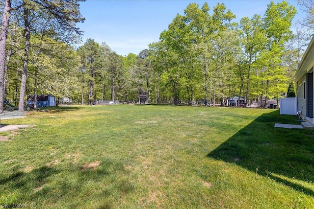 5905 Hickory St, Mays Landing, NJ 08330 - view of grassy yard with a shed