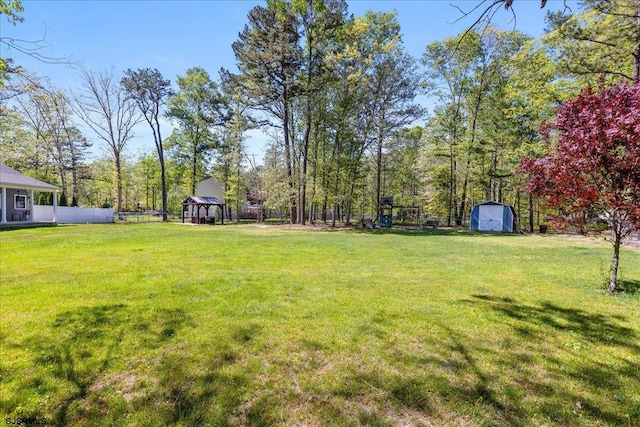 5905 Hickory St, Mays Landing, NJ 08330 - view of yard with a gazebo, a shed, and an outbuilding