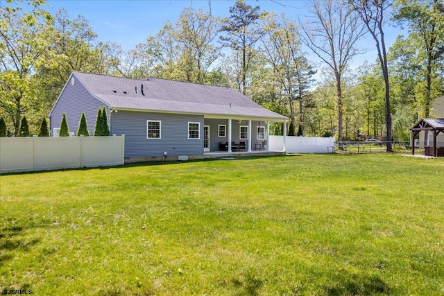 5905 Hickory St, Mays Landing, NJ 08330 - back of property with a gazebo, a patio, and a shingled roof