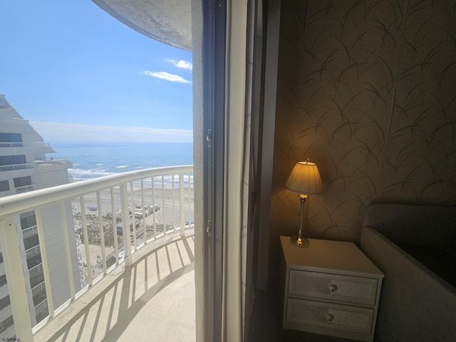 balcony with a water view
