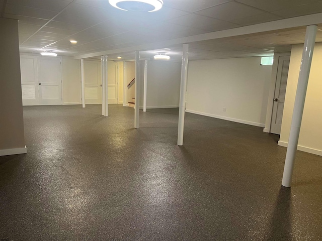 862 Central Ave, Hammonton, NJ 08037 - finished basement featuring baseboards and a paneled ceiling