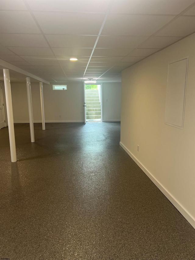 862 Central Ave, Hammonton, NJ 08037 - basement featuring baseboards and a drop ceiling