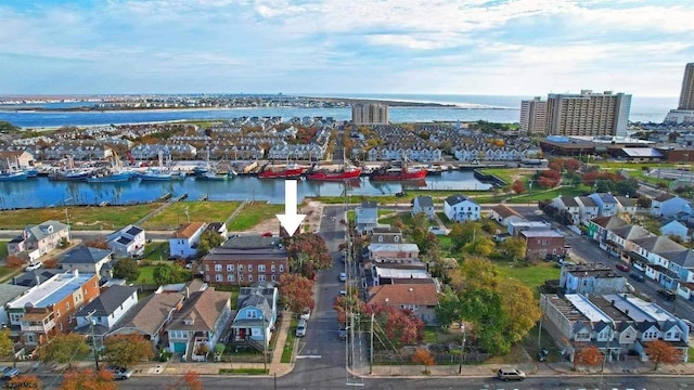 drone / aerial view of a large body of water