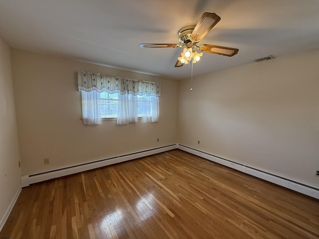 8508 Wellington Ave, Margate, NJ 08402 - empty room with hardwood / wood-style floors, ceiling fan, and baseboards