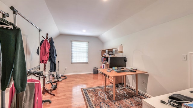 54 Hartford Dr, Egg Harbor Township, NJ 08234 - office featuring vaulted ceiling, wood finished floors, and baseboards