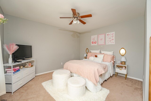 464 S Ash Ave, Galloway Township, NJ 08205 - bedroom featuring light carpet, baseboards, and ceiling fan