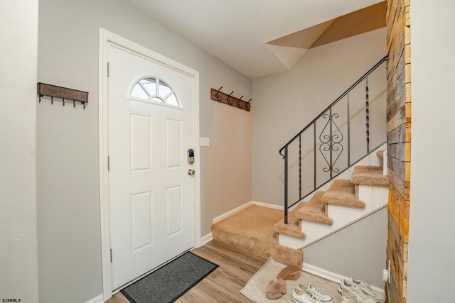 464 S Ash Ave, Galloway Township, NJ 08205 - entryway featuring wood finished floors, stairs, and baseboards