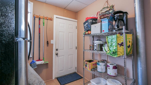 14 N Hillside Ave, Ventnor, NJ 08406 - doorway featuring tile patterned floors and a drop ceiling