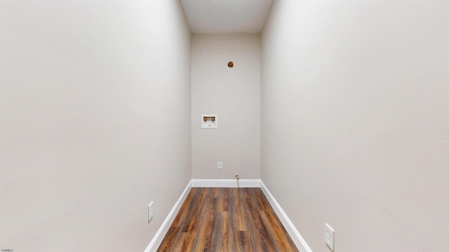 928 S Mill, Vineland, NJ 08360 - clothes washing area with hookup for a washing machine, dark wood-type flooring, and baseboards