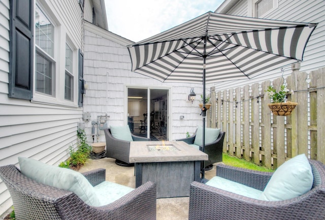 15 N Douglas Ave, Margate, NJ 08402 - view of patio / terrace with an outdoor fire pit