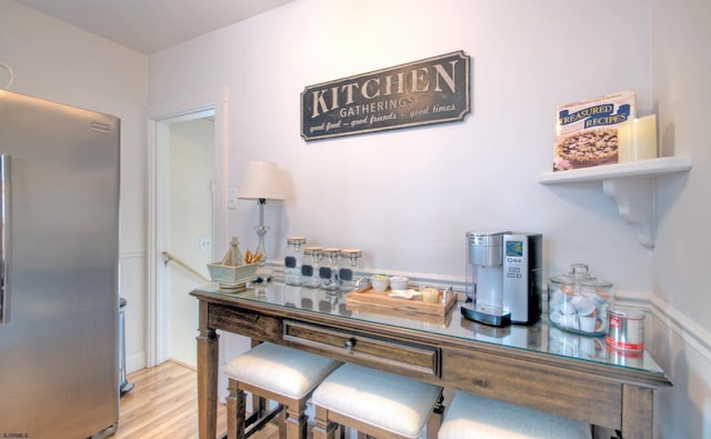 15 N Douglas Ave, Margate, NJ 08402 - kitchen with freestanding refrigerator and wood finished floors