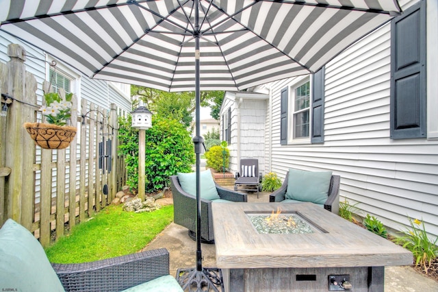 15 N Douglas Ave, Margate, NJ 08402 - view of patio with an outdoor fire pit