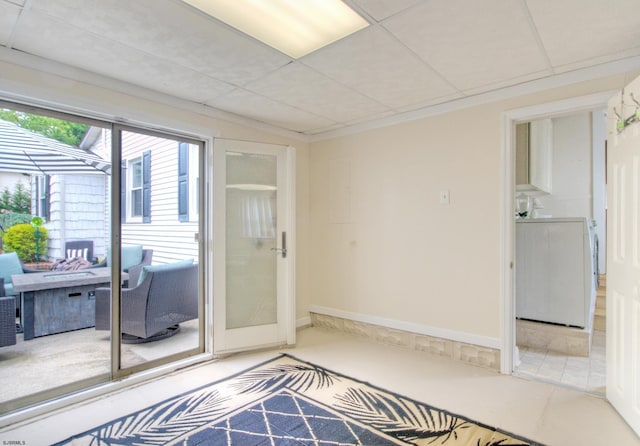 15 N Douglas Ave, Margate, NJ 08402 - entryway featuring a drop ceiling, tile patterned flooring, and washer / clothes dryer