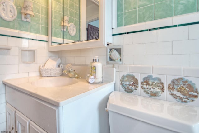 15 N Douglas Ave, Margate, NJ 08402 - bathroom with decorative backsplash, vanity, and toilet
