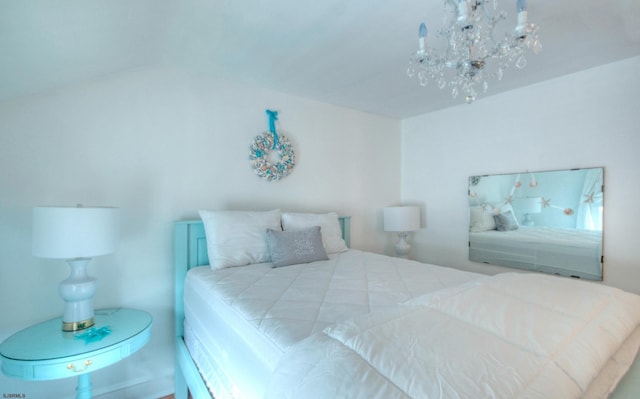 15 N Douglas Ave, Margate, NJ 08402 - bedroom featuring a chandelier and lofted ceiling