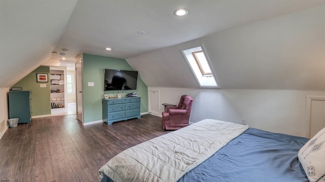 31 English Ln, Egg Harbor Township, NJ 08234 - bedroom featuring wood finished floors, vaulted ceiling, baseboards, recessed lighting, and multiple windows